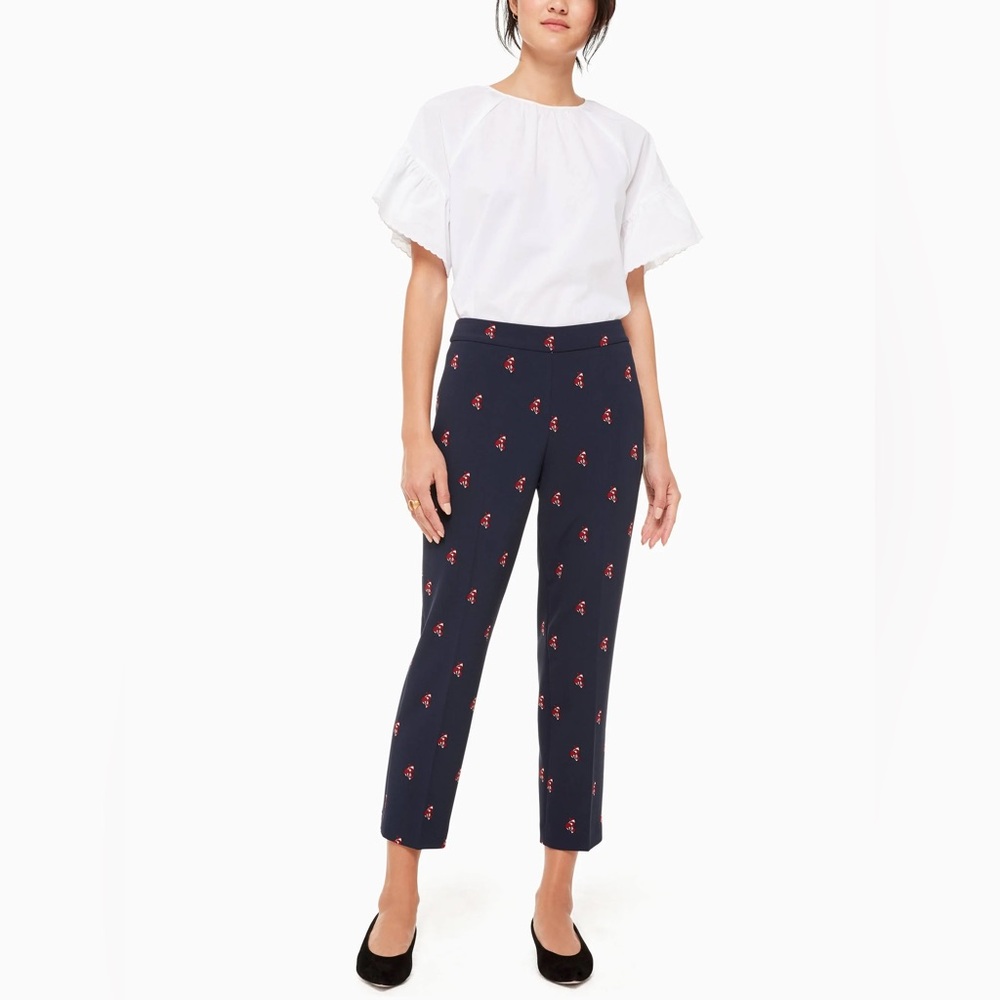 NWOT Women's Kate Spade Fox Glen Cropped Pant Voyage Blue size 2 - Picture 2 of 10